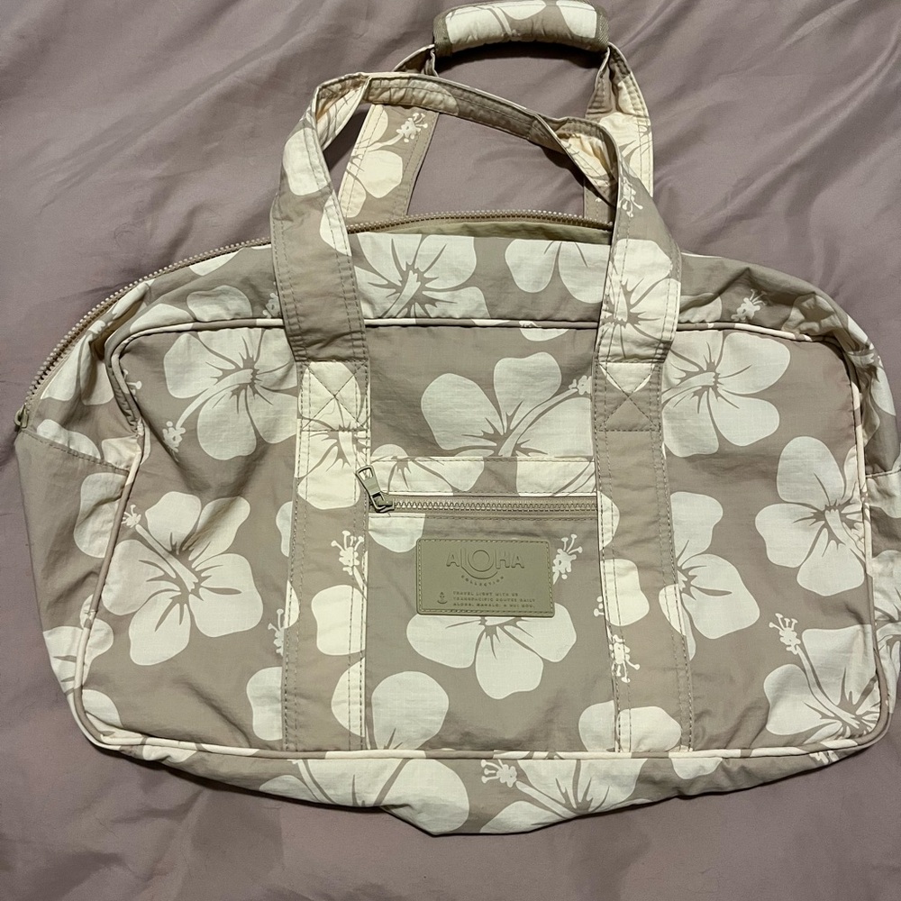 Aloha Collection Floral Tan Bag